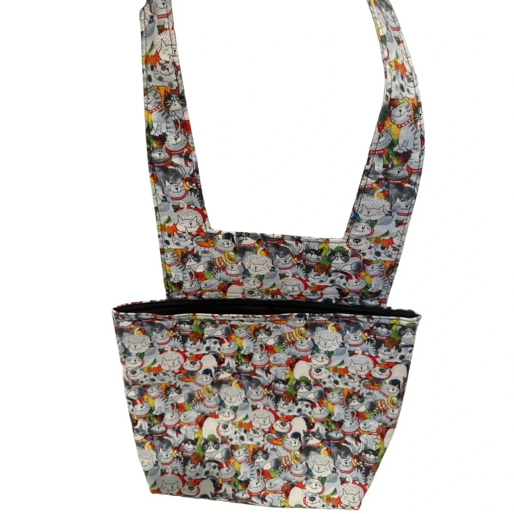 Cartoon Cat Pattern Vehicle Headrest Storage Tote Bag Reusable Travel